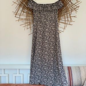 Vernacular || tea-length off-shoulder dress